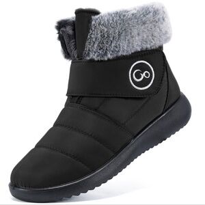 Women Winter Snow Boots: Fur Lined Warm Slip On Boots Waterproof Bootie Sz 8